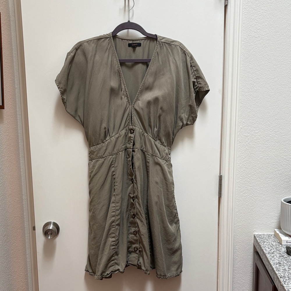 Quince Olive Green Dress with pockets size large